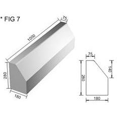 Barrier Kerb BK3 1000 x 180 x 280