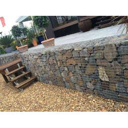 Gabion Basket 1m x 1m x 0.5m (Galvanized 3.15mm Weldmesh)