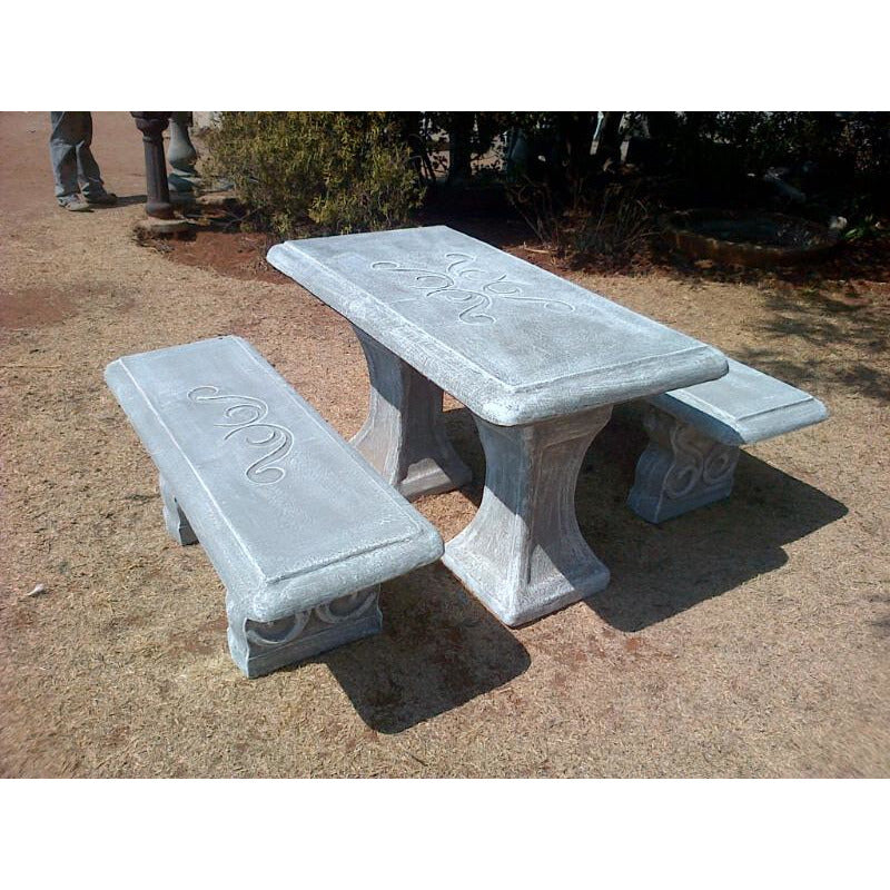 Concrete Table and Benches - Manhatan